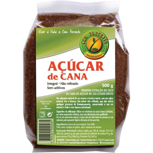 AÇUCAR CANA INTEGRAL CEM PORCENTO 500G