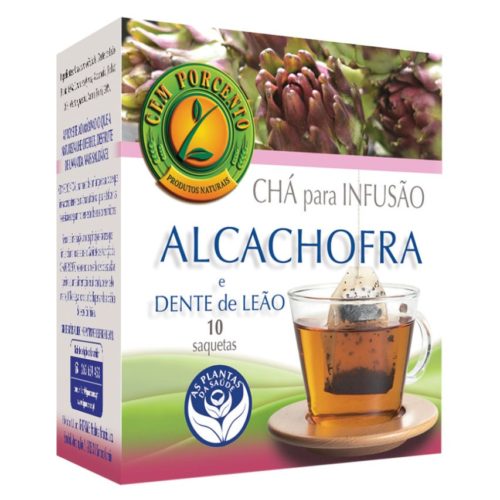 CHÁ ALCACHOFRA DENTE LEÃO INFUSÃO CEM PORCENTO 10SAQ