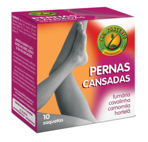 CHÁ INFUSÃO PERNAS CANSADAS CEM PORCENTO
