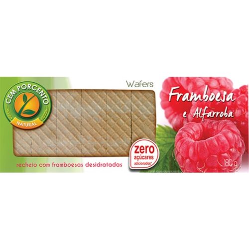 BOLACHA WAFERS FRAMBOESA/ ALFARROBA CEM PORCENTO 180GR