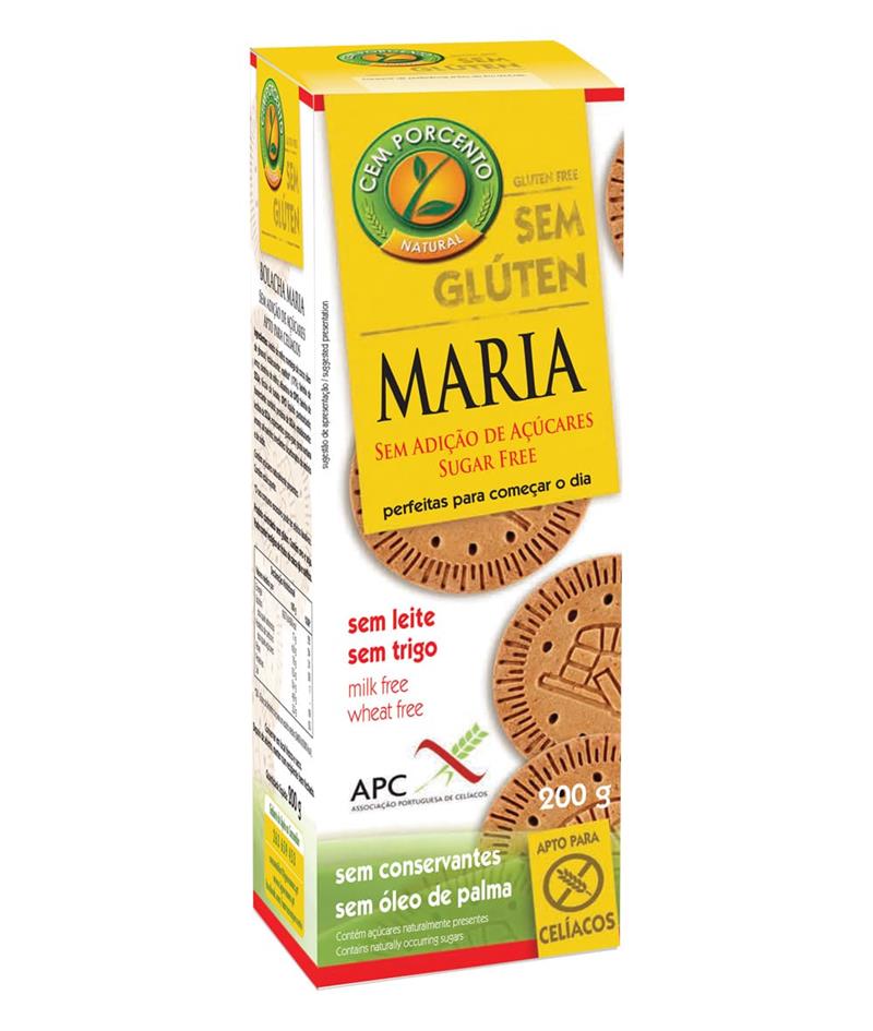 BOL MARIA S/AÇUCAR S/GLUTEN CEM PORCENTO
