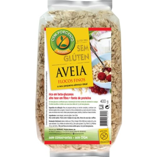 FLOCOS AVEIA S/GLUTEN CEM PORCENTO 400GR
