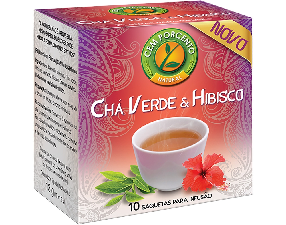 CHA INF VERDE HIBISCO CEM PORCENTO 10SAQ