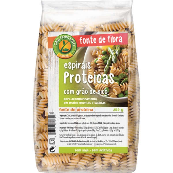 ESPIRAIS PROTEICAS CEM PORCENTO 250GR