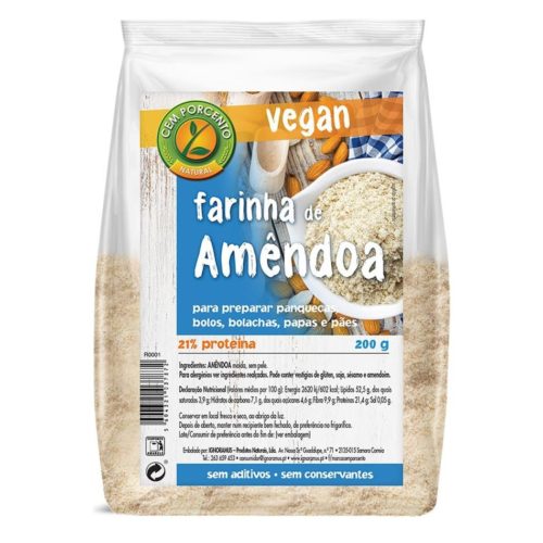 FARINHA AMENDOA CEM PORCENTO 200GR