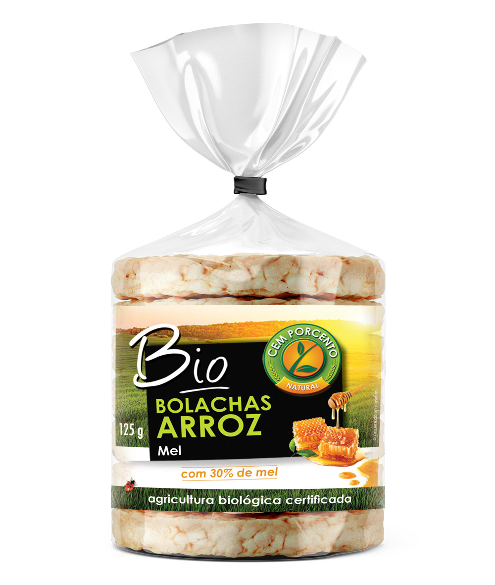 BOL ARROZ MEL CEM PORCENTO BIO 125GR