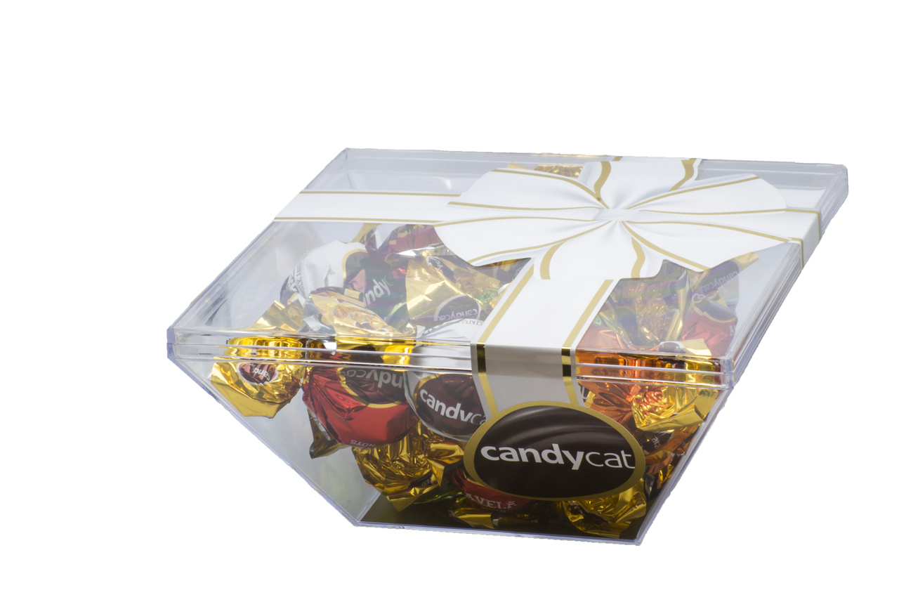 BOMBONS CAIXA LAÇO AVELÃ CANDYCAT 220GR