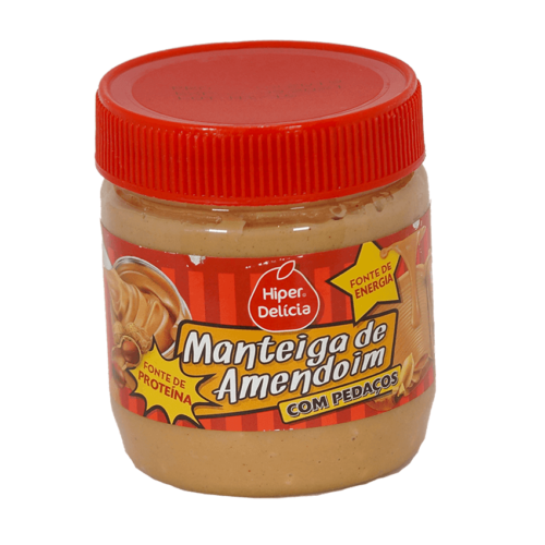 MANTEIGA AMENDOIM PEDAÇOS HIPER DELICIA 350GR