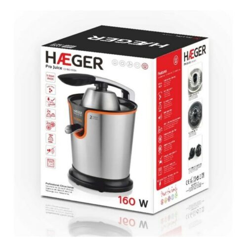 ESPREMEDOR CITRINOS INOX 160W HAEGER PRO JUICE