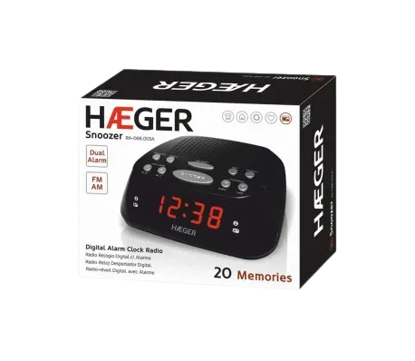 RÁDIO DESPERTADOR DIGITAL PRETO HAEGER RA-06B.005B - Image 2