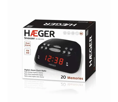 RÁDIO DESPERTADOR DIGITAL PRETO HAEGER RA-06B.005B