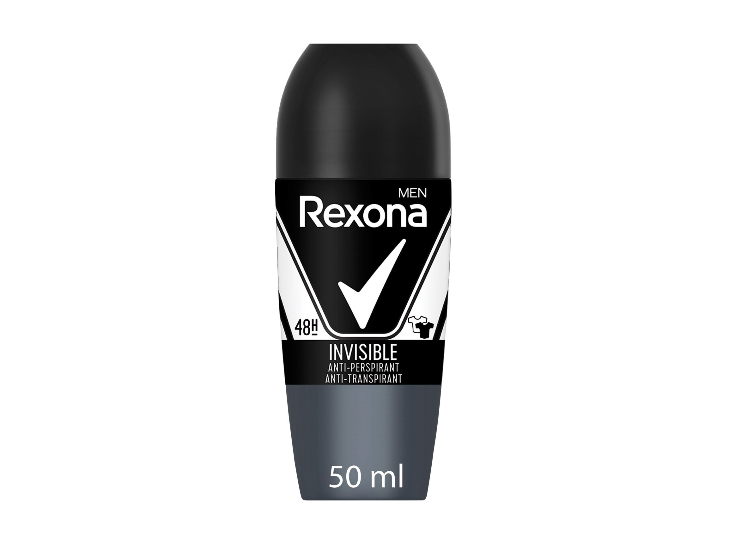 DESODORIZANTE ROLL ON INVISIBLE BLACK WHITE REXONA MEN 50ML