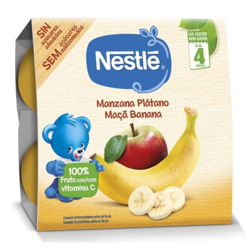 PURÉ FRUTA NESTLÉ MAÇA/BANANA 4X100GR