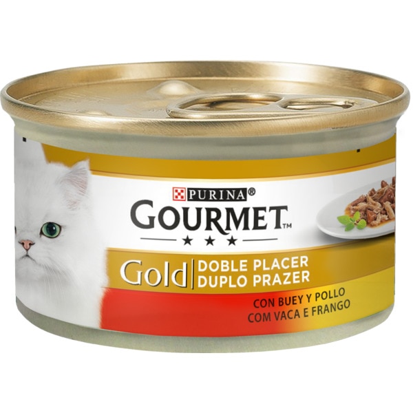ALIM GATO GOURMET GOLD VACA/FRANGO 85GR
