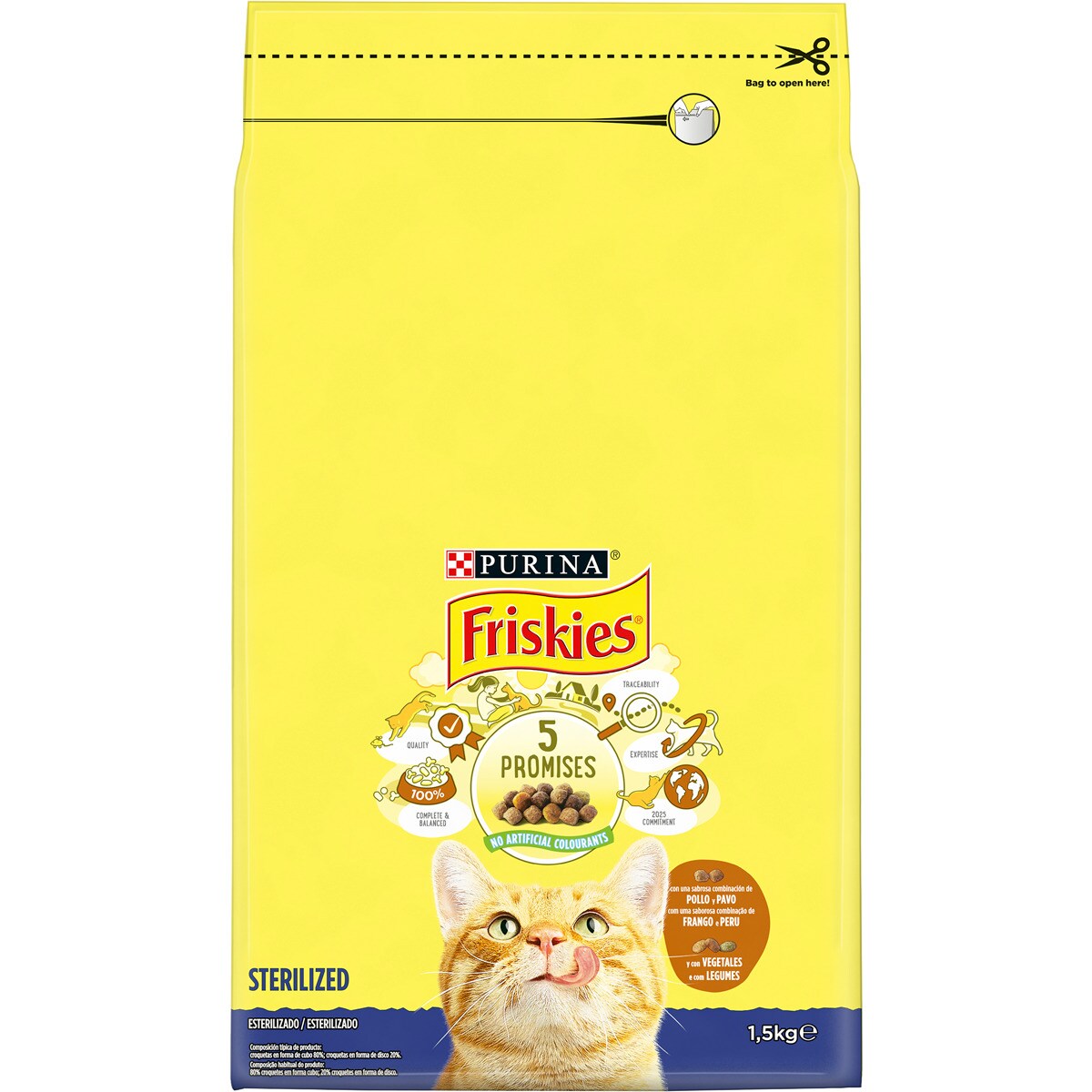 ALIMENTO SECO GATO ESTERILIZADO PERU FRISKIES 1,5KG