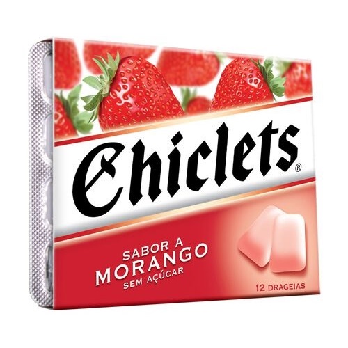 PASTILHA ELÁSTICA MORANGO CHICLETS 17,2GR