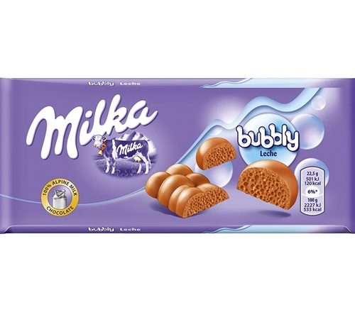 TABLETE CHOCOLATE MILKA BUBBLY LEITE 90GR
