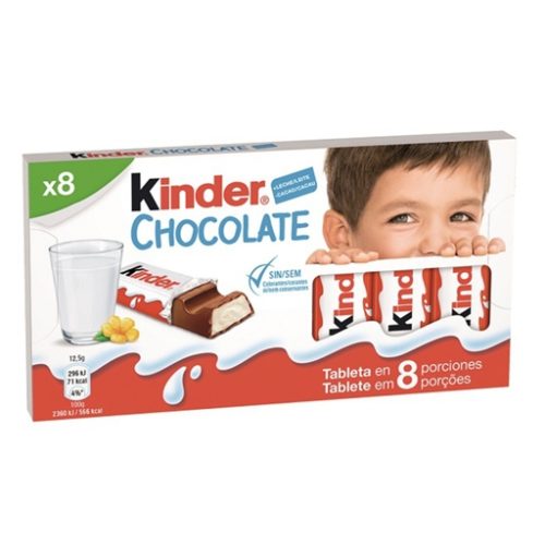 CHOC LEITE KINDER BARRA T8 100GR