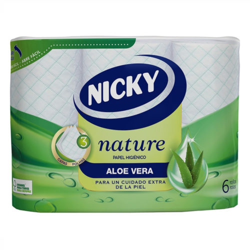 PAPEL HIGIÉNICO NICKY NATURE ALOE VERA 6 ROLOS