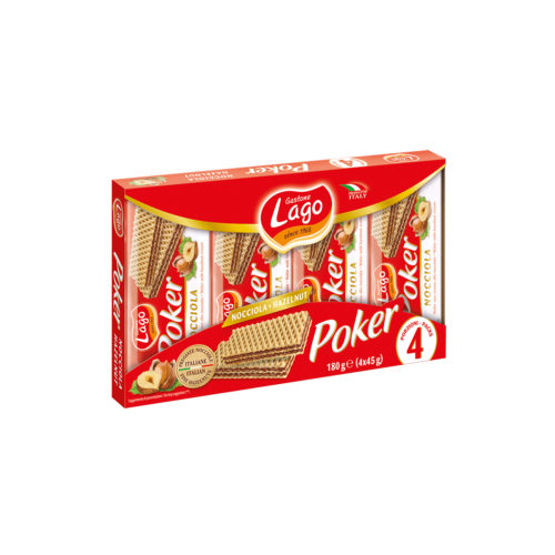 WAFER LAGO POKER AVELÃ 4X45GR NOCCIOLA