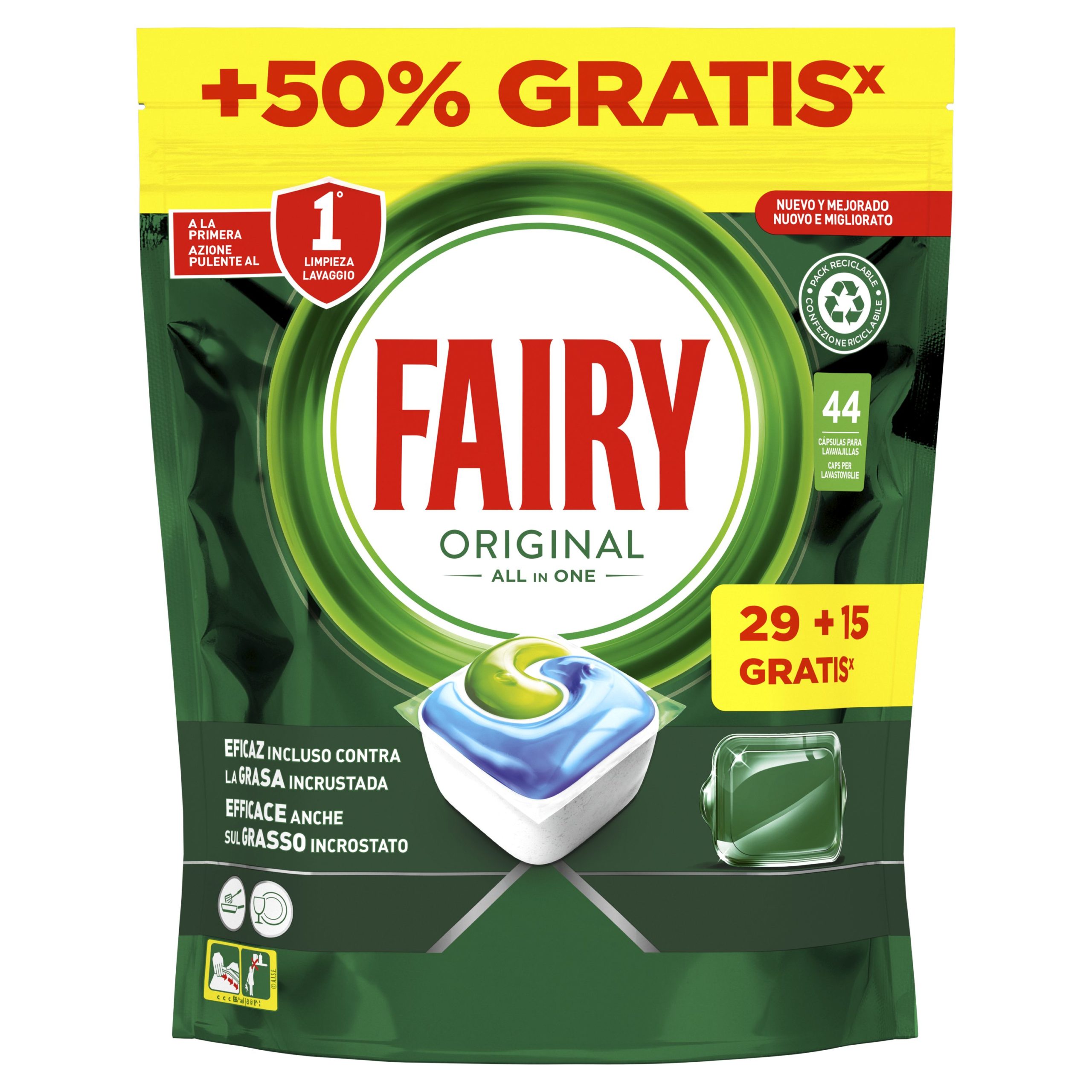 DETERGENTE MAQUINA LOIÇA ALL IN ONE ORIGINAL29+15CAP