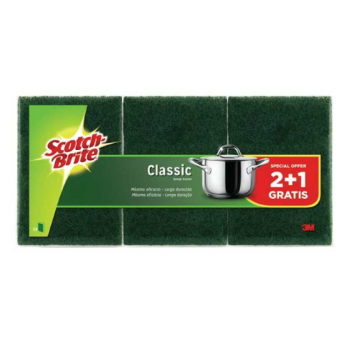 ESF SCOTCH BRITE FIB VERDE ESPONJA 2+1