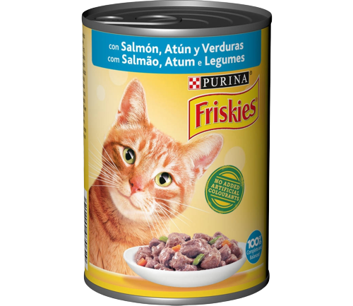 ALIM HUM GATO FRISKIES SALMÃO 400GR LATA