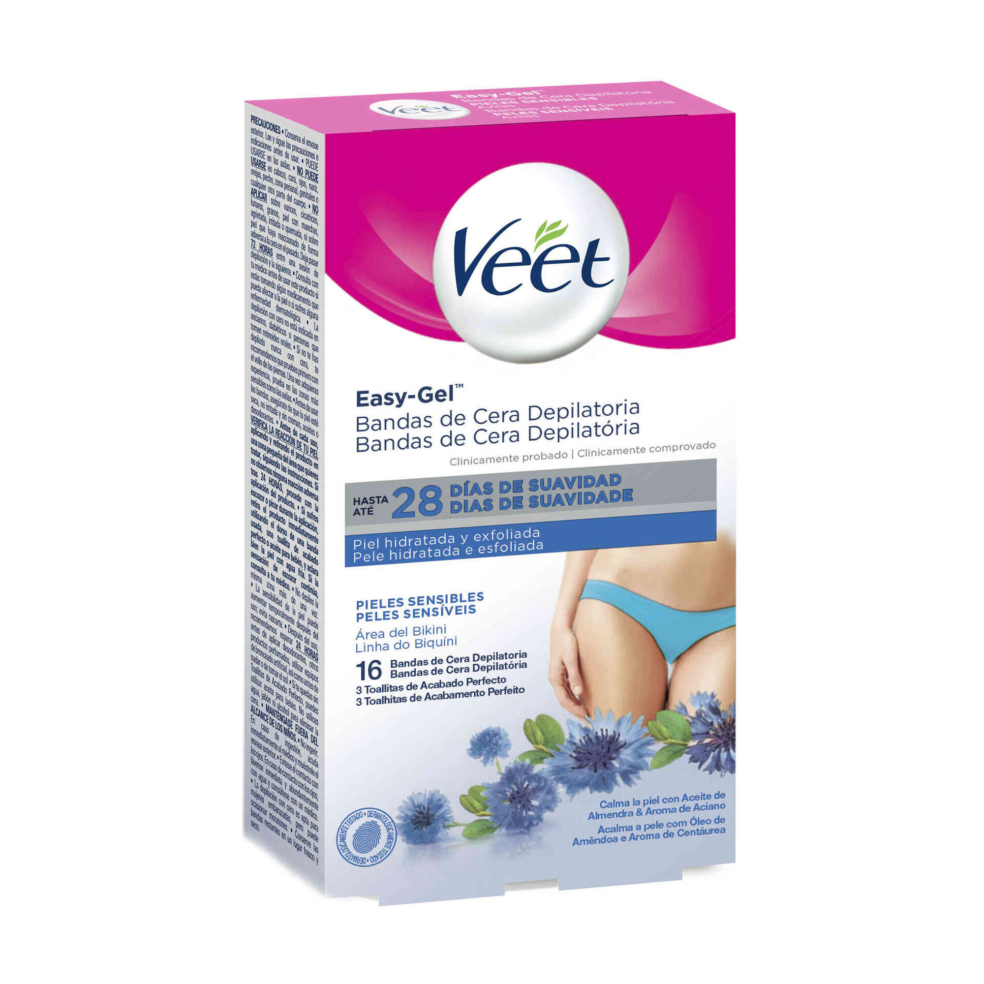 BANDA CERA VEET BIKINI/AXILAS PELES SENSIVEIS 16UNI
