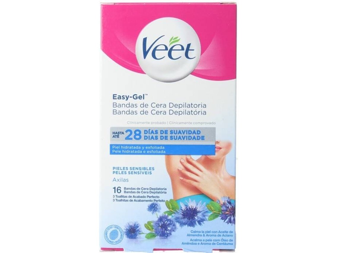 BANDA CERA VEET AXILAS PELES SENSIVEIS 16UNI