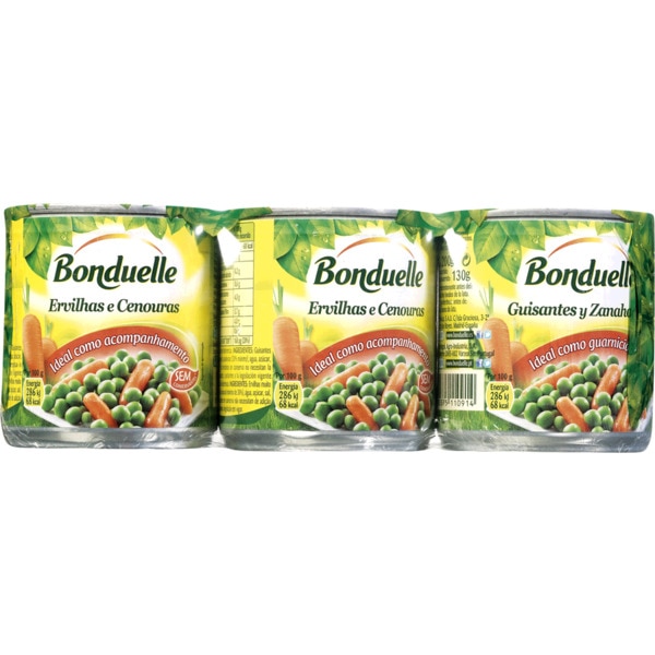 ERVILHAS/CENOURAS BONDUELLE 3X200G