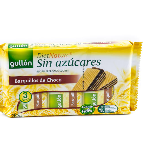 WAFER GULLON DIET NATURE BARQUILHO CHOC 210GR