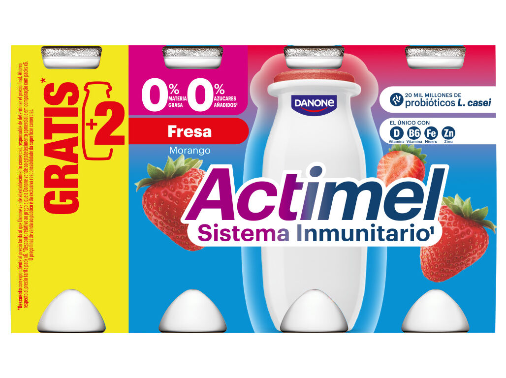 ACTIMEL 0% MORANGO 6X100GR