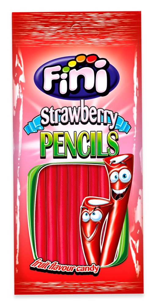 GOMAS FINI STRAWBERRY PENCILS 100GR RELLENO FRESA