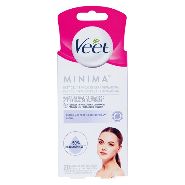 BANDA CERA VEET FACIAL 20UNI HIPOALERGÉNICAS