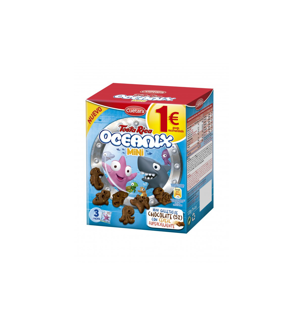 BOLACHA OCEANIX MINI TOSTA RICA CUÉTARA 120GR
