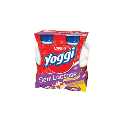 IOGURTE LÍQUIDO YOGGI SEM LACTOSE MORANGO BANANA 4X160G