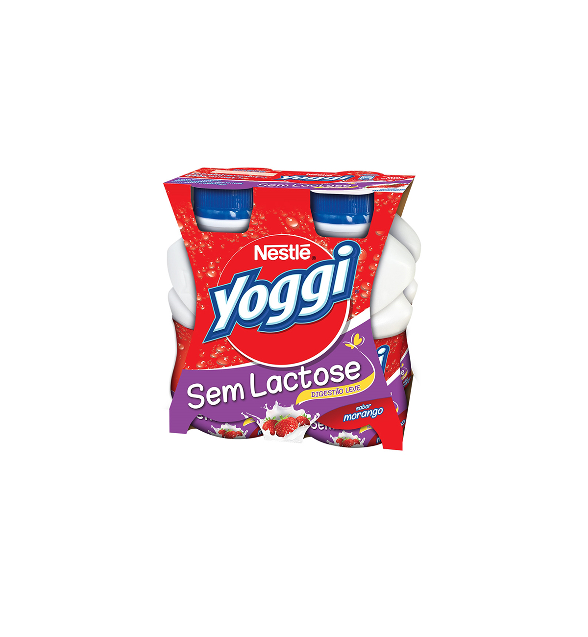 IOGURTE LÍQUIDO YOGGI SEM LACTOSE MORANGO 4X160G