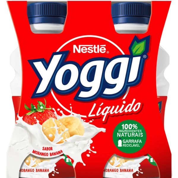 IOGURTE LÍQUIDO YOGGI MORANGO BANANA 4X160ML