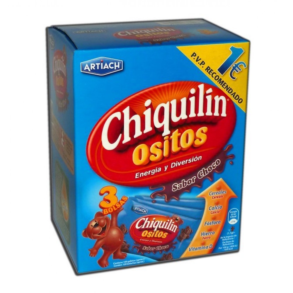 BOLACHA CHIQUILIN OSITOS CHOCOCOLATE 120GR