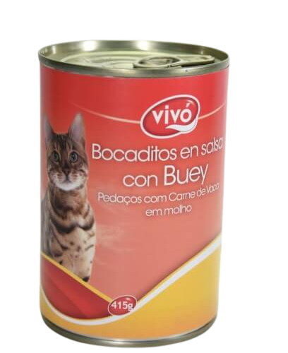 ALIM HUM GATO VIVO VACA 415GR