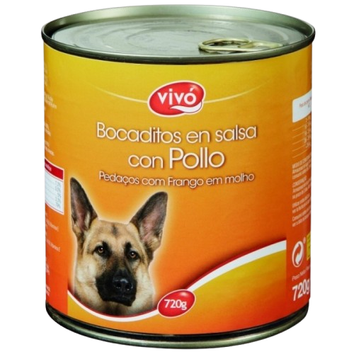 ALIM HUM CÃO VIVO FRANGO PED 720GR