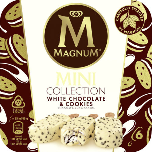 GELADO MINI WHITE CHOC&COOKIES MAGNUM 6X55ML