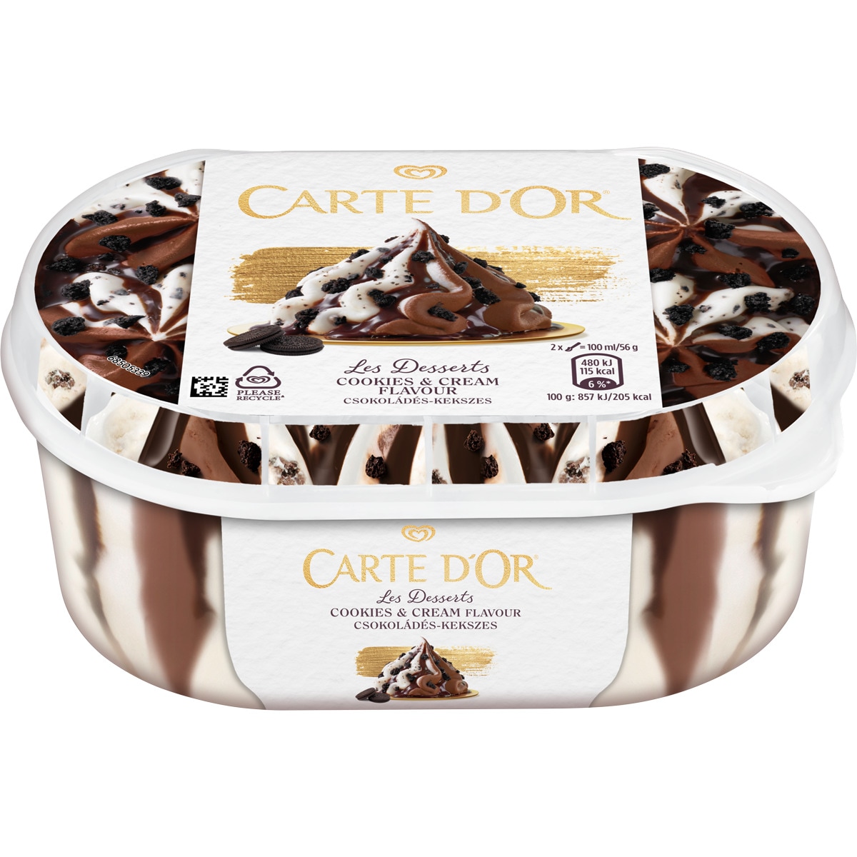 GELADO CARTE D'OR ART COOKIES&CREAM 825ML