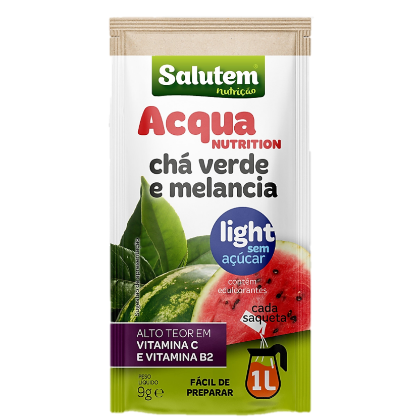 ACQUA CHA VERDE+MELANCIA SALUTEM 9GR