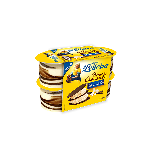 MOUSSE CROCANTE BAUNILHA A LEITEIRA 4X57G