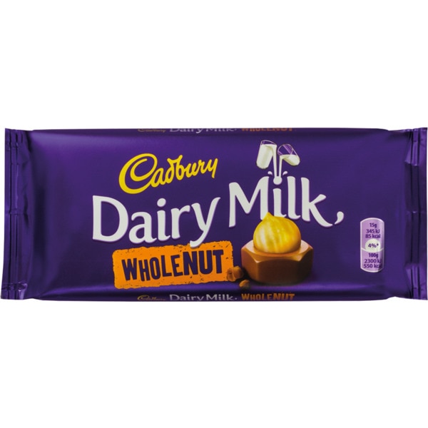 TABLETE CHOCOLATE CADBURY DAIRY WHOLE NUT 120G