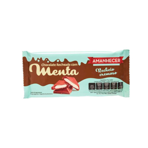 TABLETE AMANHECER CHOCOLATE PRETO MENTA 96GR