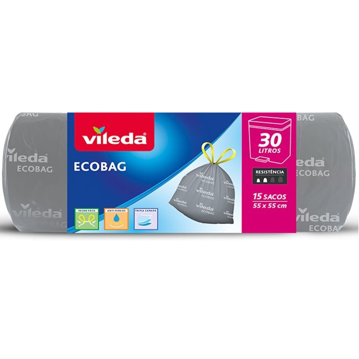 SACO LIXO ECOBAG VILEDA 30L 55X55 15U