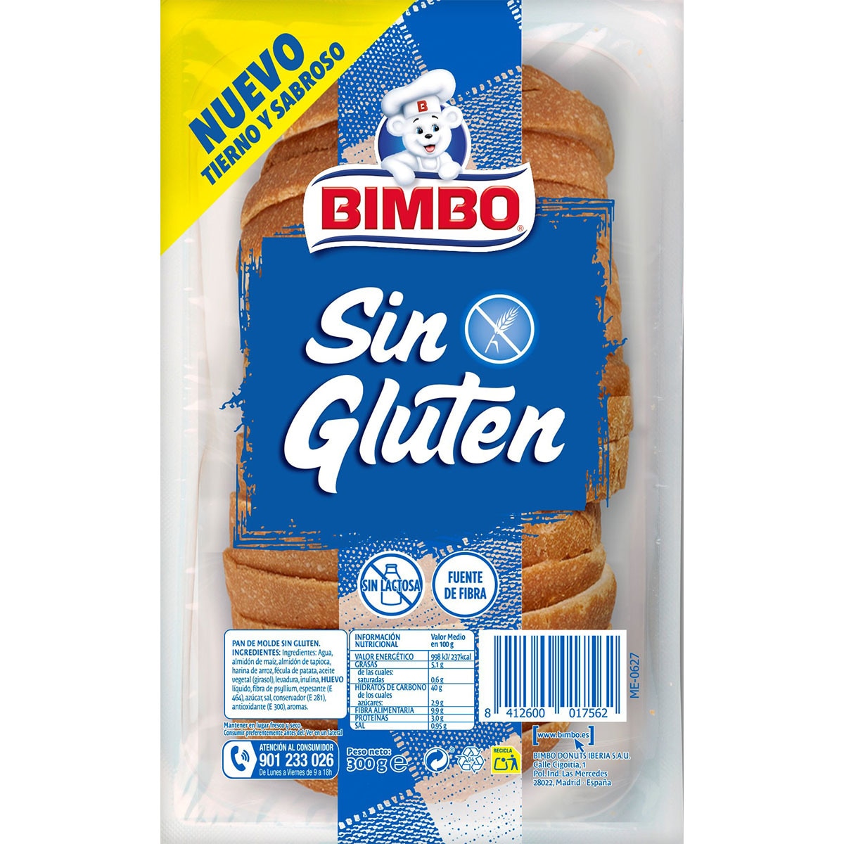PÃO DE FORMA SEM GLUTEN BIMBO 300G