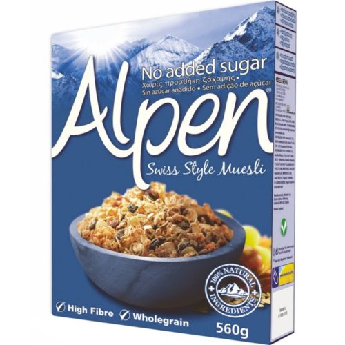 CER MUESLI ALPEN 560G NO ADDED SUGAR